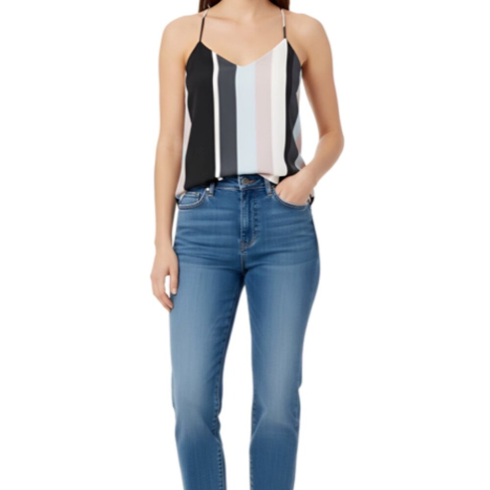 LOFT blue/pink Colorblock halter top Size Small - Picture 2 of 6